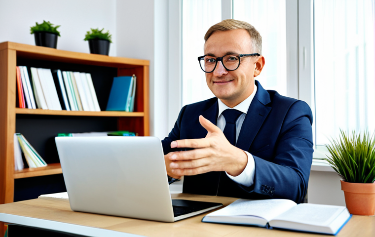 **

A professional adult learner, fully clothed in appropriate business casual attire, sits at a modern desk with a laptop, surrounded by books and online learning materials. The environment should be a bright, inviting home office setting in Germany. Focus on creating a "safe for work," "family-friendly," and "modest" image. Ensure "perfect anatomy," "natural proportions," and "well-formed hands." Emphasize a "professional" and "motivated" expression on the person's face. High-quality render, professional photography style.

**