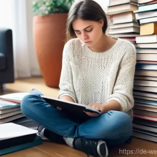 성공적인 평생학습을 위한 목표 설정 - **Prompt 1: The Overwhelmed Learner's Dilemma**
    A realistic, high-definition photograph of a Ger...